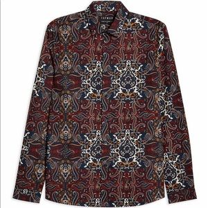 topman burgundy shirt MEN